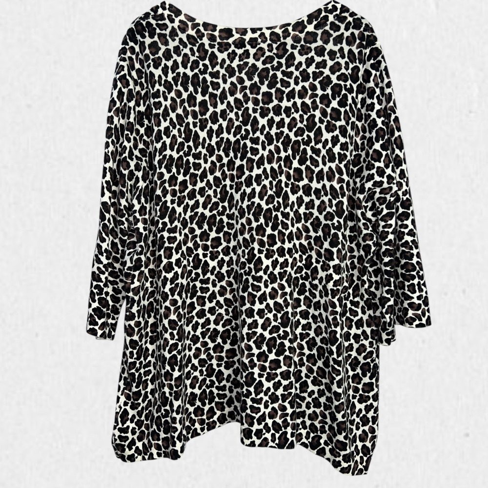Leopard Print Cardigan Sweater V-Neck Plus Size 26/28W Lightweight - Picture 6 of 7
